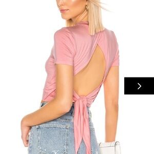 Pink Open-Back Tie Women Top